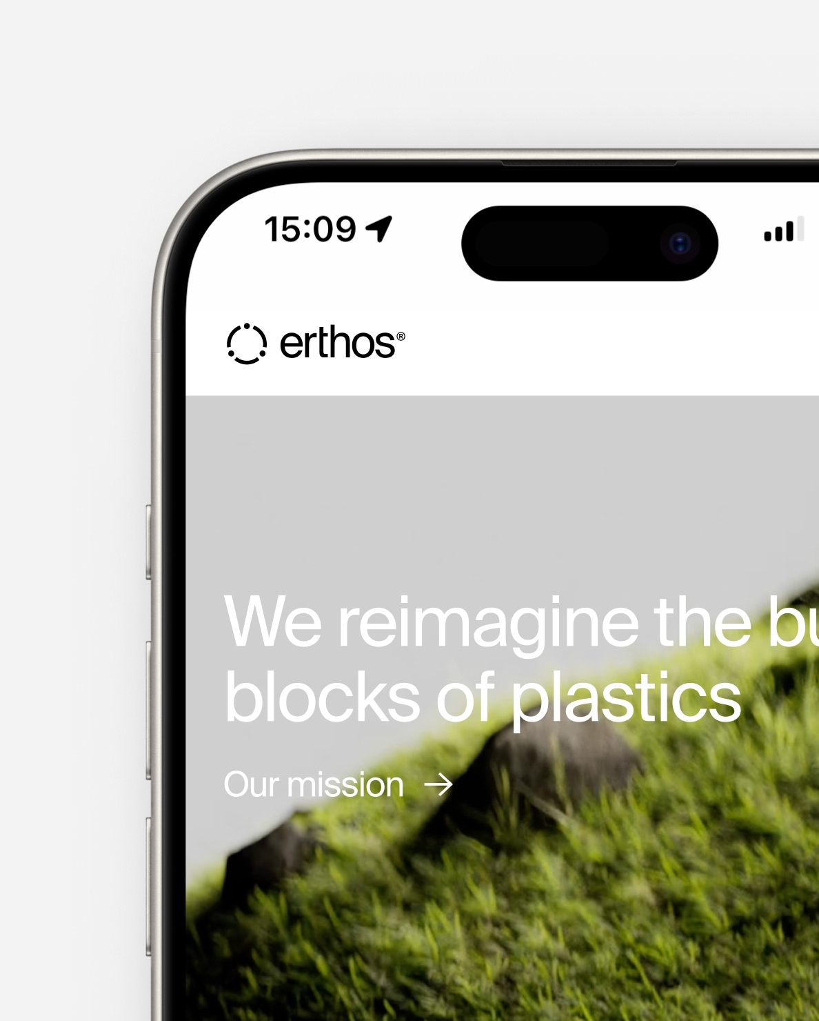 mobile website showing the logo